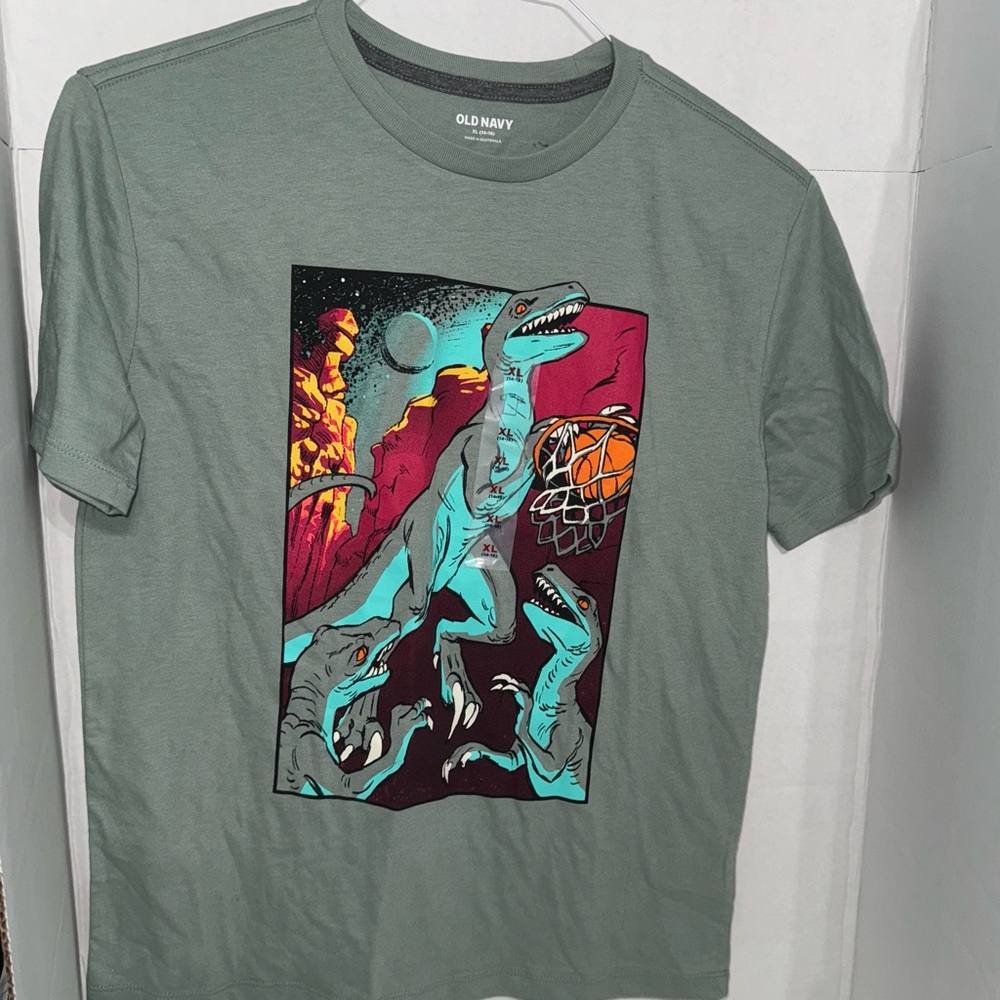 Old Navy Boys Green Graphic Short Sleeve Tee XL